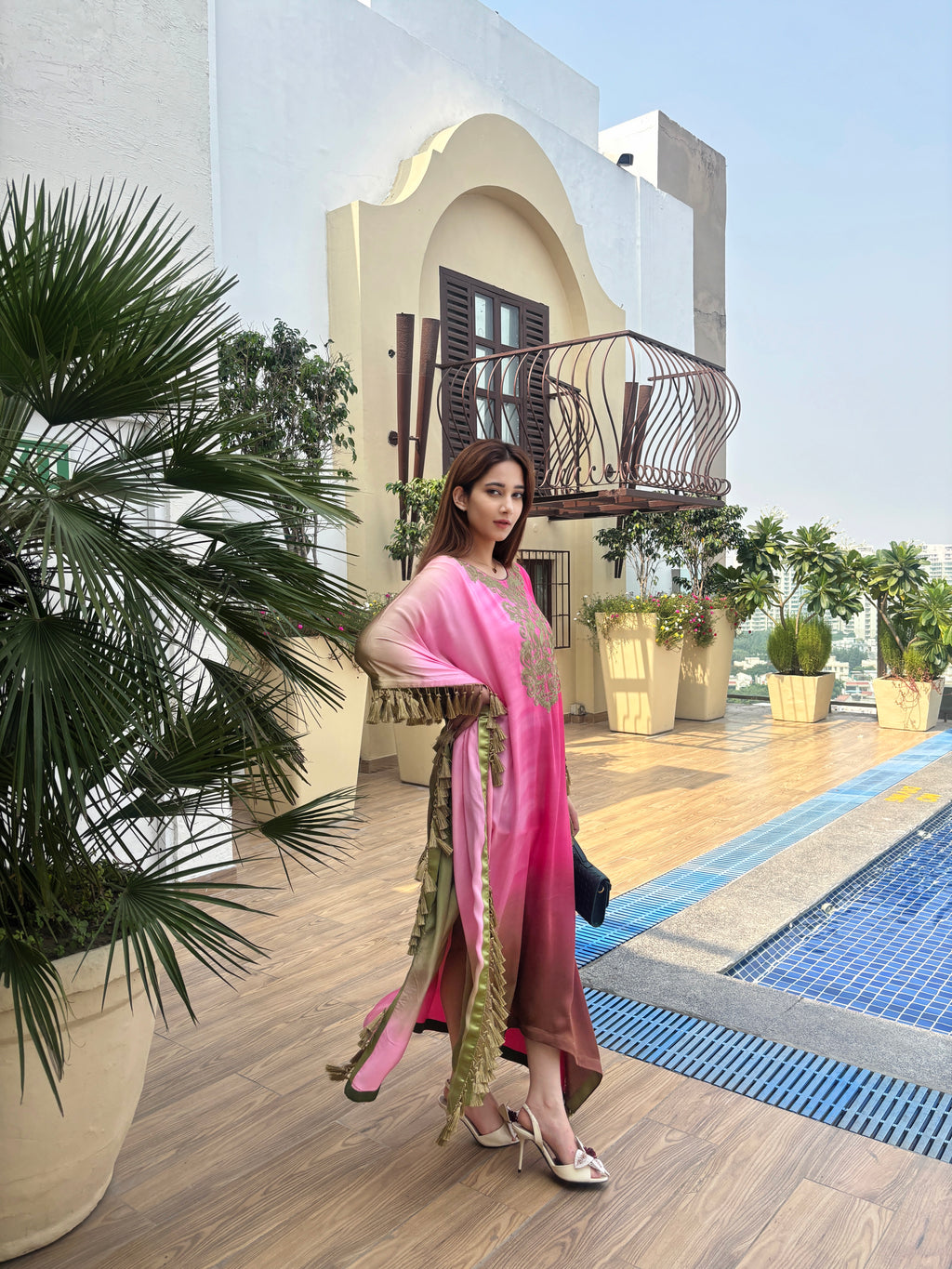 Rosella Kaftan in blush Pink