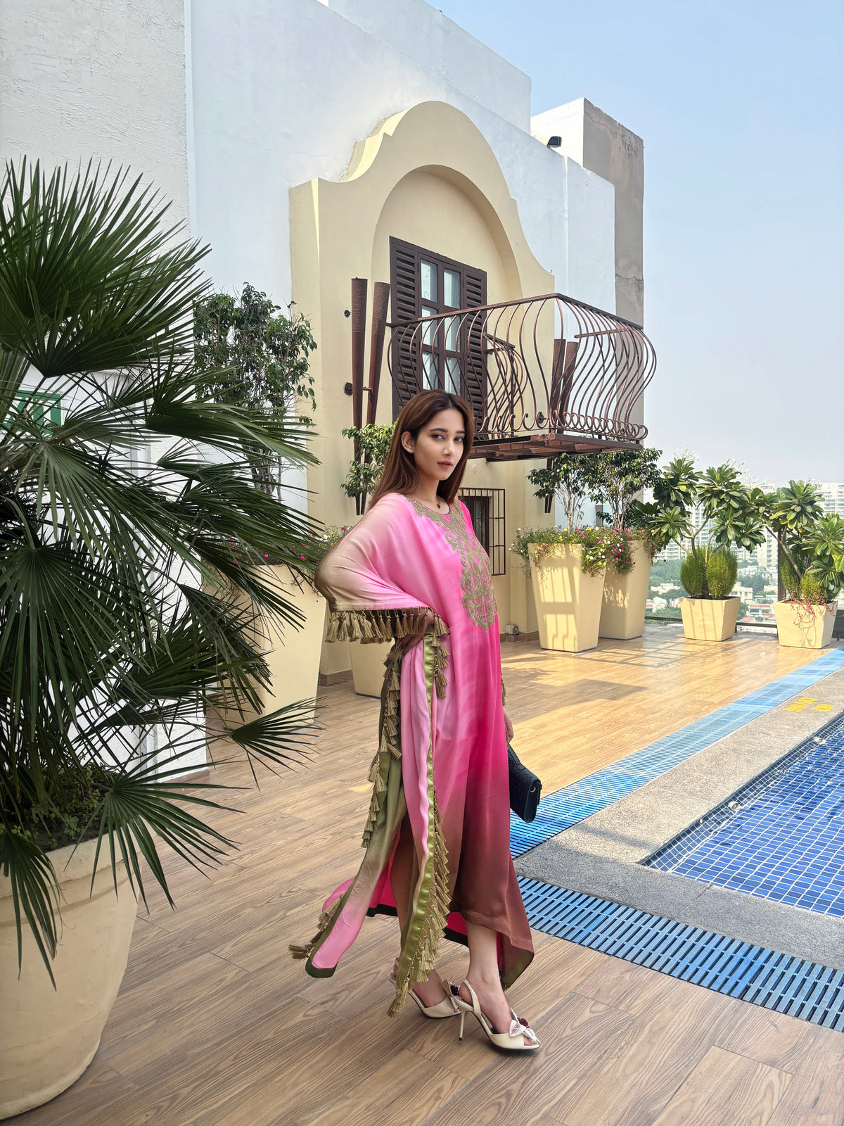 Rosella Kaftan in blush Pink