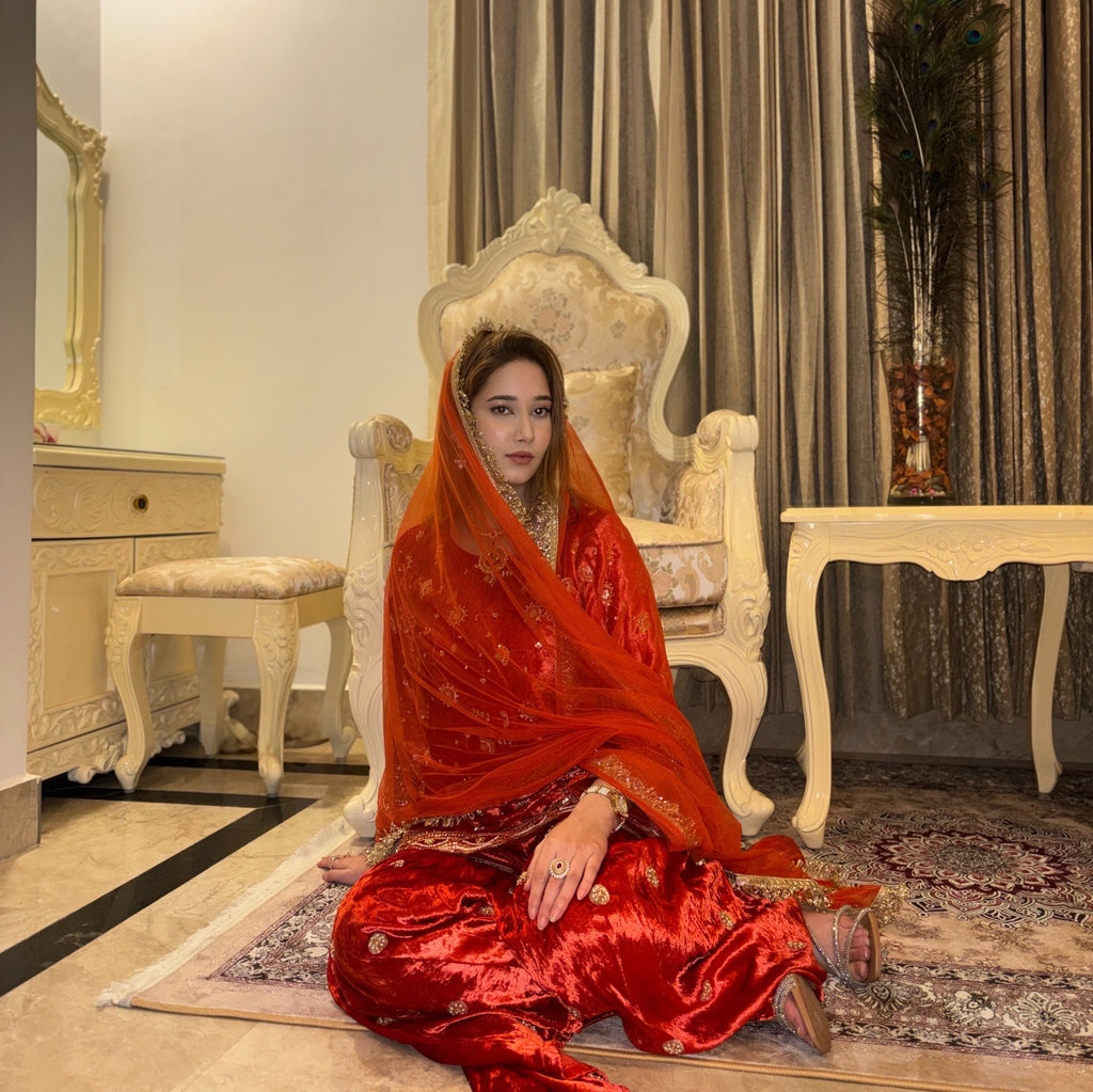 Zahra Sharara Set- Velvet Edit