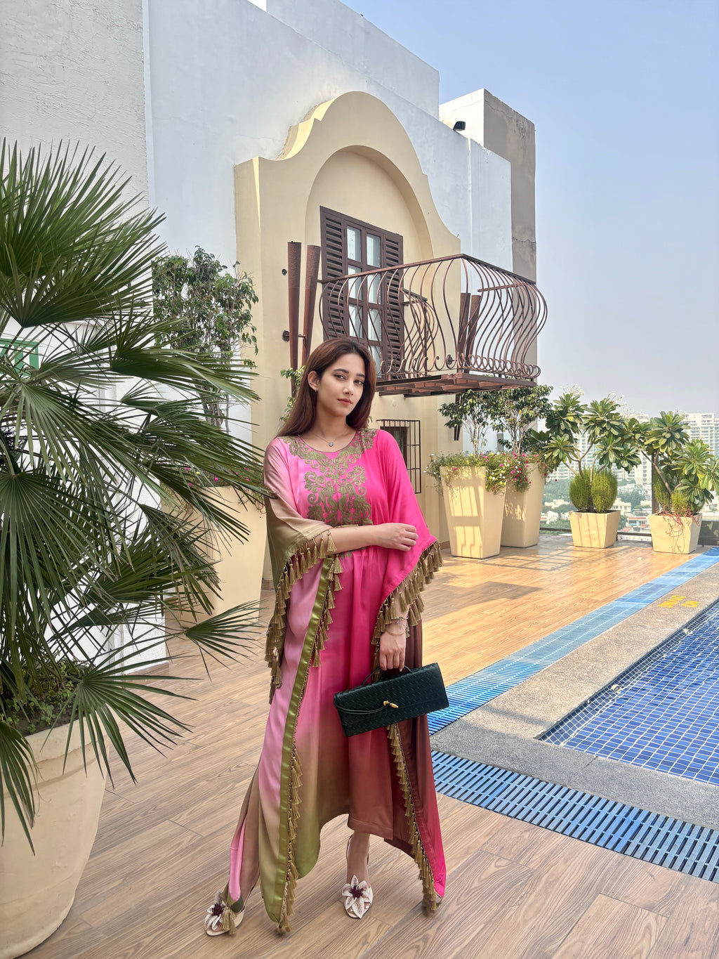 Rosella Kaftan in blush Pink
