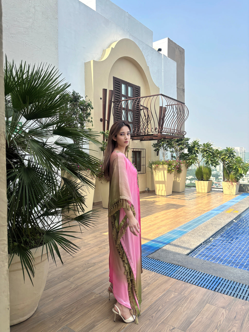 Rosella Kaftan in blush Pink