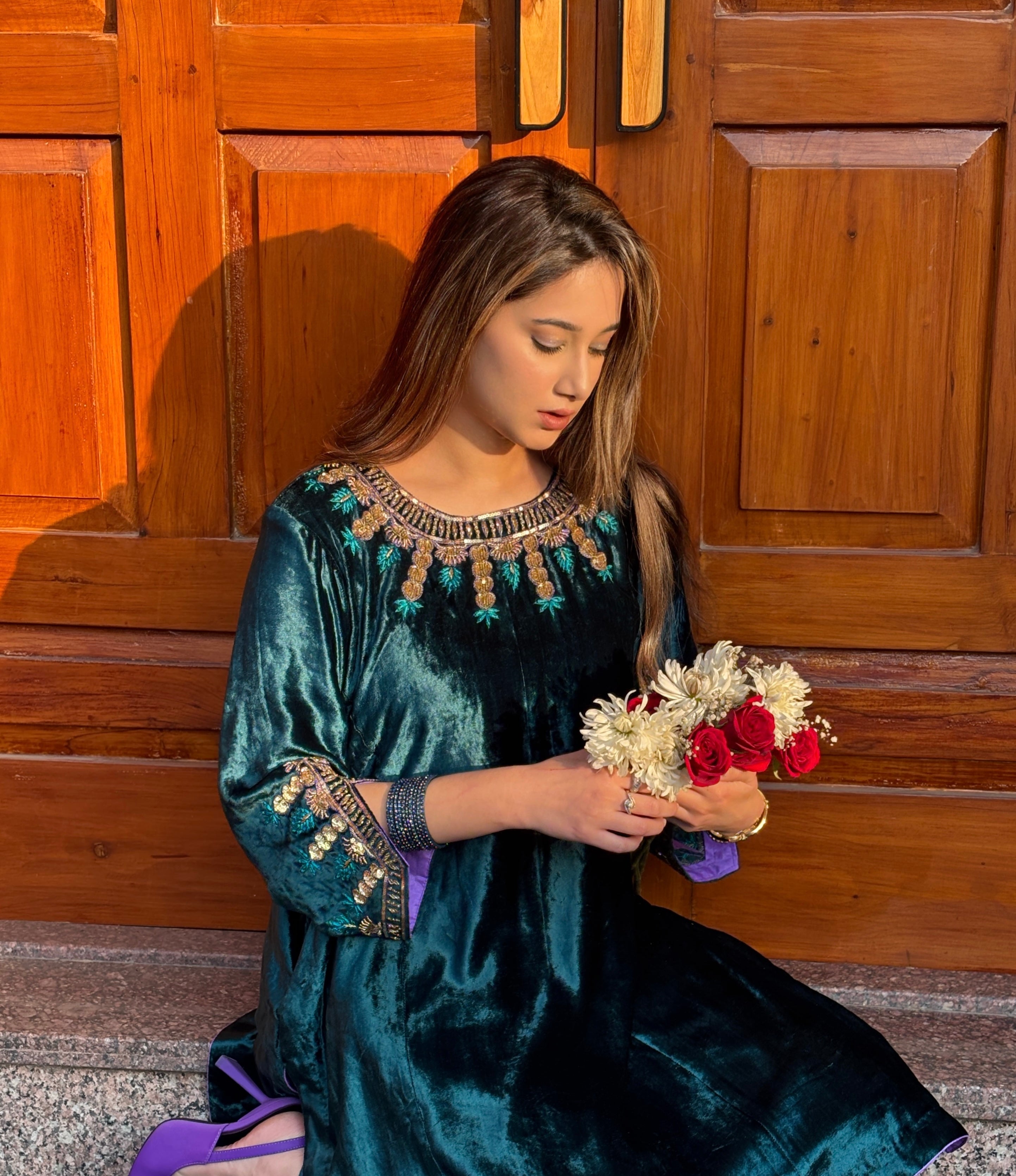 Zafira Teal- Velvet Edit